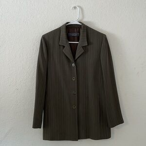 Flawed Vintage Alex Garfield blazer size 12p shoulder pads striped